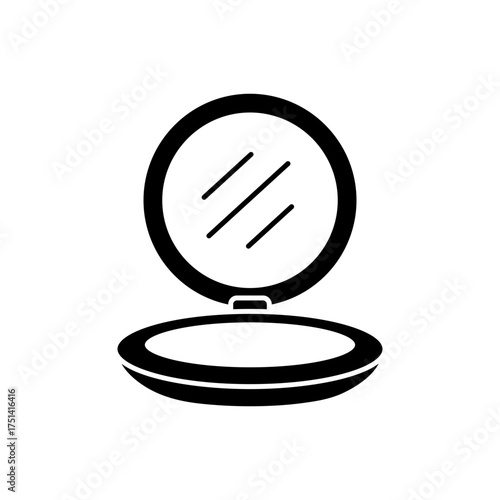 Compact pocket mirror beauty vanity flat icon