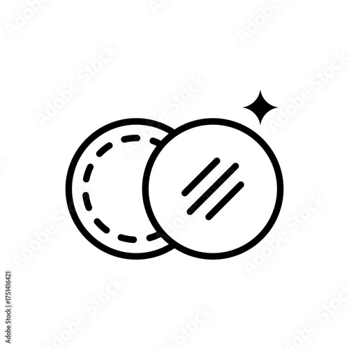 Outline cotton pad skin care beauty line art icon