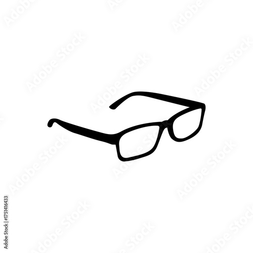 Eyeglasses spectacle optical vision flat black icon