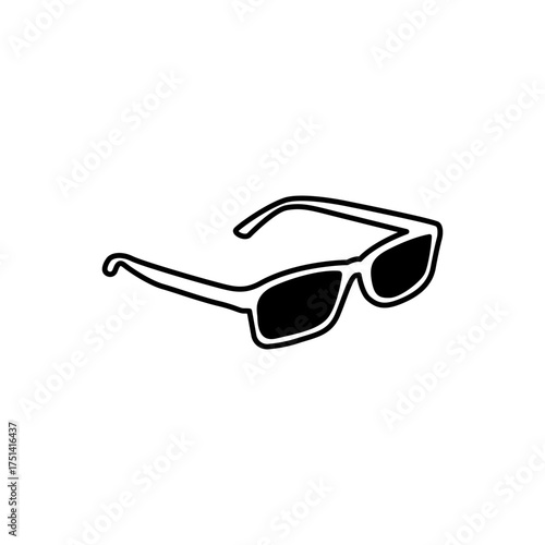 Outline stylish eyeglasses spectacle vision line art icon