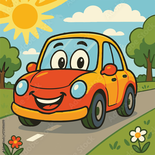 cute cartoon car vector images