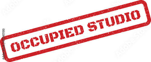 Distressed rectangular stamp with the phrase OCCUPIED STUDIO, ideal for creative spaces or recording facilities