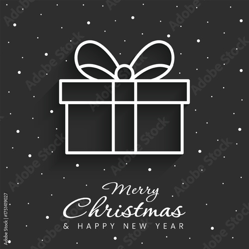 Vector Merry Christmas White Gift Box Design Background