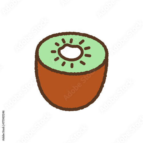 手書き風のアイコン　カットキウイ