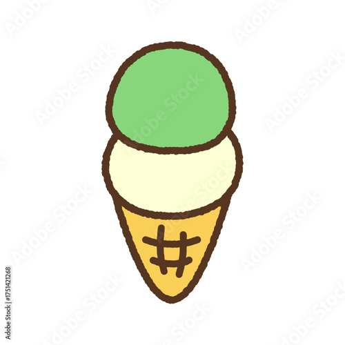 手書き風のアイコン　コーンアイス