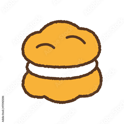 手書き風のアイコン　シュークリーム
