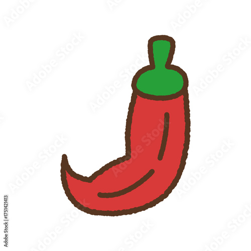 手書き風のアイコン　唐辛子