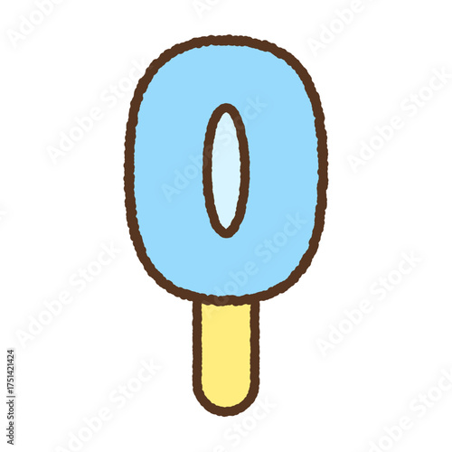 手書き風のアイコン　ソーダ味の氷菓子