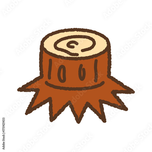 手書き風のアイコン　切り株