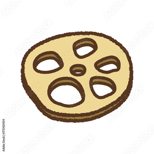 手書き風のアイコン　レンコンカット