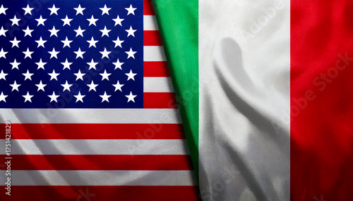 アメリカの国旗とイタリアの国旗(USA Flag &Italy flag.)
