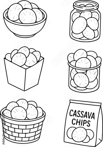 Vector outline for coloring, delicious biskuits in a container