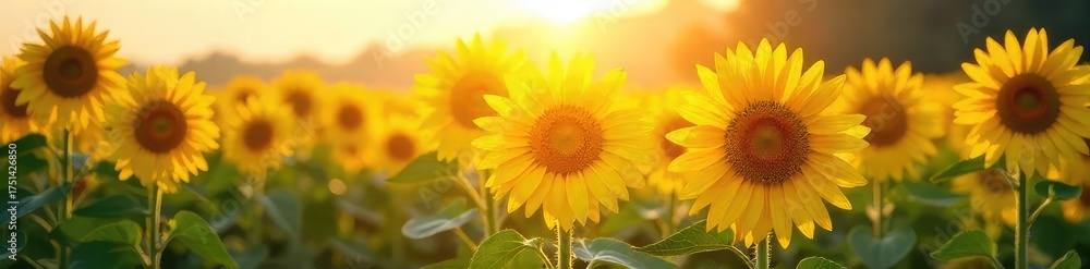 Obraz premium Sunflowers Basking in Sunlight A Vibrant Symbol of Strong Internet Network Growth