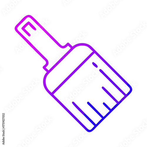 Paintbrush icon in gradient style with bold lines  