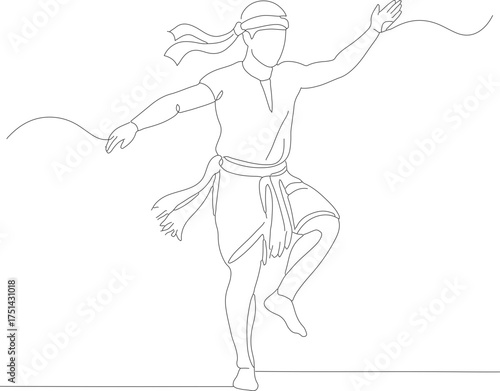 Dotted Line Art Dance Performance Folk Art Figure Illustration