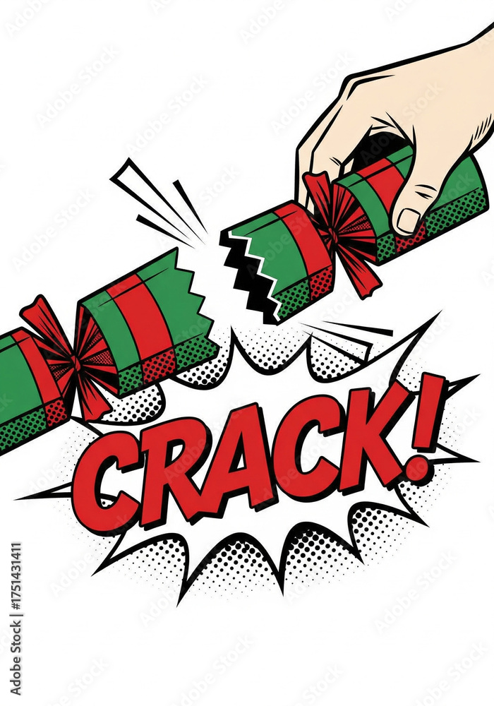 Naklejka premium The 'CRACK!' of the Cracker