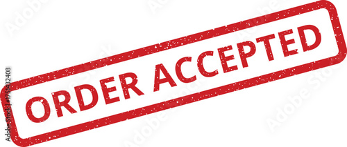 Grunge style rubber stamp showing ORDER ACCEPTED text, perfect for confirming transactions or successful process completion