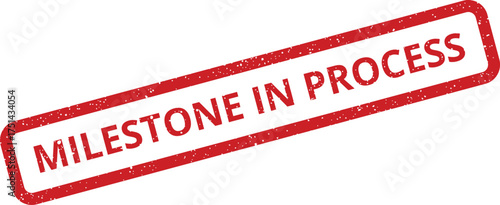 Grunge textured red stamp indicating a project is currently in process and actively developing