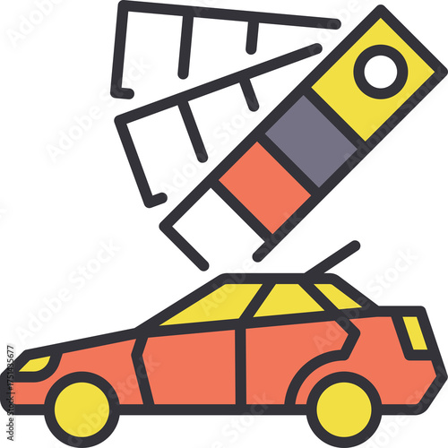 Wallpaper Mural Car Color Palette Selection Tool With swatch samples and a Red Vehicle Silhouette Flat Design Long Shadow Icon Representing Automotive Customization Choice Torontodigital.ca