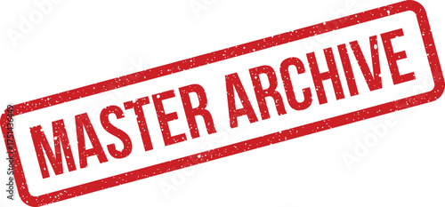 Grungy rectangular rubber stamp displaying MASTER ARCHIVE text for file management illustration
