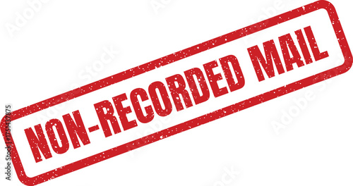 Grungy rectangular stamp showing non recorded mail message, ideal for postal services documentation and communication