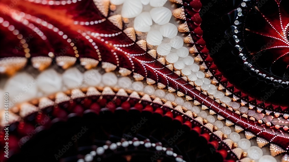 Obraz premium Coral Spiral Texture Background 8K Seamless Red Cream