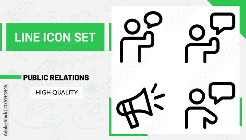 High qulity Public relations line icon set