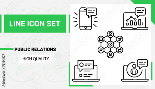 High qulity Public relations line icon set