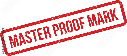 Official red rubber stamp with MASTER PROOF MARK for verification and authentic evidence