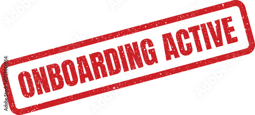 Red rubber stamp mark with a distressed texture signifying an active onboarding process for new members