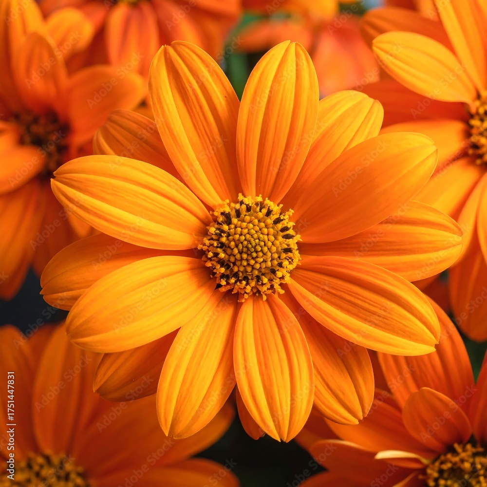 Fototapeta premium Vibrant close-up of blooming orange flowers