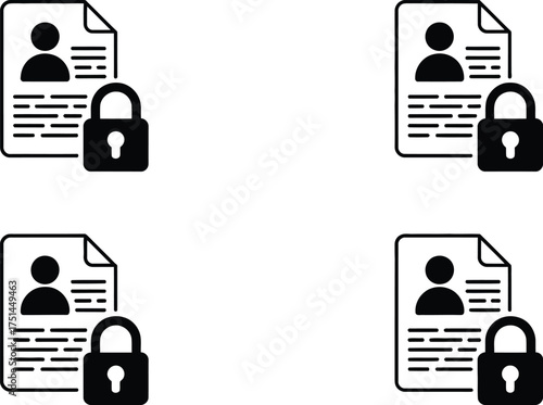 Icons of Locked Personal Documents and Padlocks