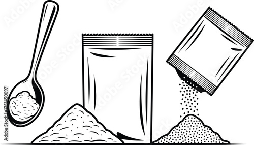 Spoonful of Powder, Packet Pouring, and Piles of Granules