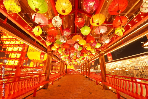 Chinese festive lantern at night