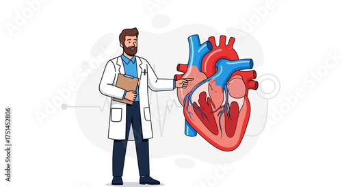 Medical Professional Explaining Human Heart Anatomy and Cardiovascular Health for Education and Awareness