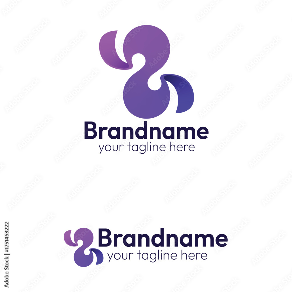 Fototapeta premium Abstract Letter S Number 8 Logo Design Vector Template Featuring Smooth Flowing Ribbon Shape with Vibrant Purple Gradient Color
