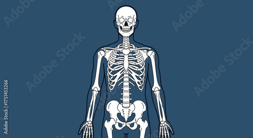 Anatomical Illustration of the Human Skeleton for Medical or Educational Use