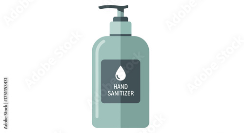 Hand sanitizer dispenser illustration, essential for hygiene, preventing germs and staying clean