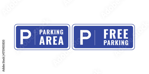 Car parking area or parking zone signboard vector illustration with symbol signage for vehicle direction, transportation guidance, traffic rules and urban public space
