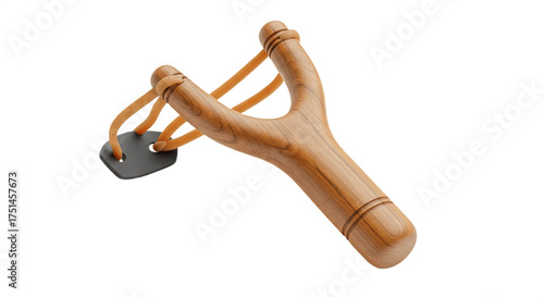 Obraz na płótnie slingshot isolated on white background, detailed realistic artistic illustration