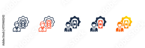 HSA Administrator icon set multiple style collection