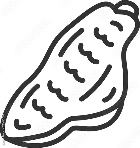 生の、手羽中のアイコン（線画）のイラスト