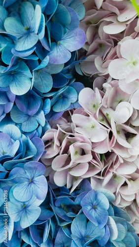 roses, peonies, hydrangeas, designer composition of artificial flowers, floral background in retro style
