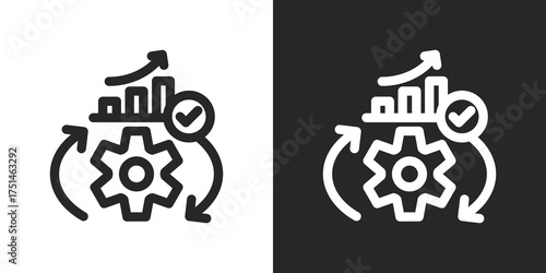 Optimization Icon Set in Black and White Outline Style