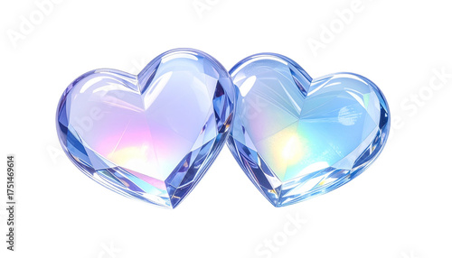  Two magical gem heart bundles isolated on transparent background