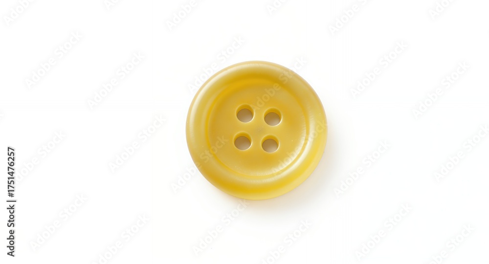 Fototapeta premium Yellow Button on White Background
