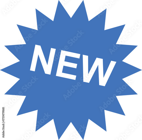 Blue Burst with White New Text for Special Offer and Promotion Sale Marketing Material or Product Announcement Digital Display