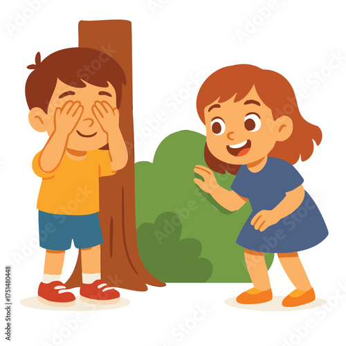 Kids Playing Hide and Seek