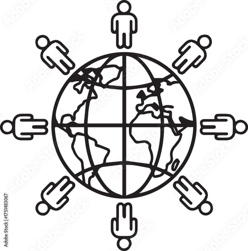 Global community connecting around the world, teamwork and partnership concept promoting international collaboration for business success in a borderless world