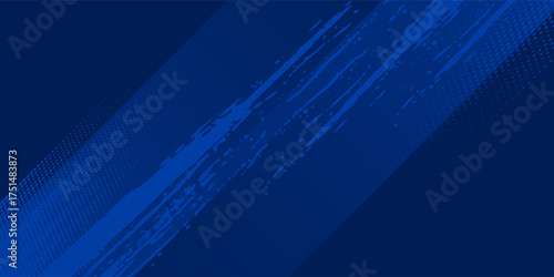 Abstract blue color pattern gradient grunge texture halftone background. Dynamic shapes grunge and dots combination.